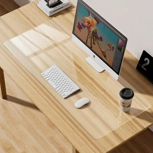 Tapis de Bureau Transparent 60X35cm PVC Antidérapant Sous-main transparent So... - Photo 1/9