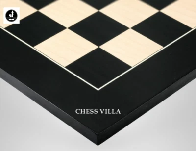 21″ Champions Choice Classic Tournament Chess Board In Ebony & Maple-55mm Square - Image 1 of 4