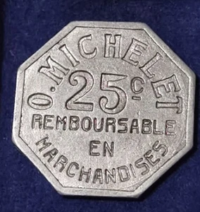 Monnaie de Nécessité ♦ Pau ♦ Henric Lou Biarnés ♦ 25 Centimes ♦ ND ♦ O. Michelet - Foto 1 di 2