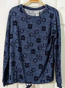 Wizarding World Of Harry Potter Womens Sz M Blue Soft Sweater Top Long Sleeve - Picture 1 of 8