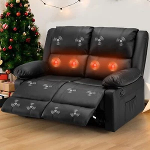 PU Leather 3-Seat Recliner Sofa Chair Manual Recliner Couch Home Theater Seating - Picture 1 of 60