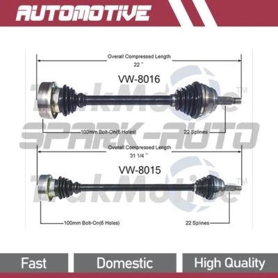 Conjunto de eje delantero CV para Volkswagen Cabrio 2000 2001 2002 1995 1996 Foto 1 de 3