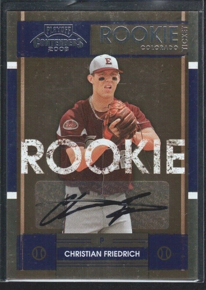 CHRISTIAN FRIEDRICH 2008 PLAYOFF CONTENDERS #68 ROOKIE AUTOGRAPH ROCKIES RC - Image 1 of 1