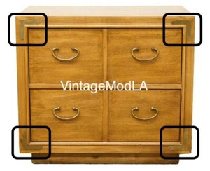 Vintage Thomasville Tokaido Collection L-förmige Ecke Kampagne Messingbeschläge - Bild 1 von 1