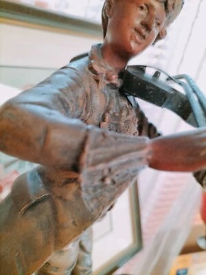 SUPERBE statue en régule joueur de violon signé ruchot 44 cm / OBJET VITRINE - Photo 1/4