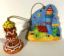 (2) Lighthouse Resin Christmas Ornaments Coastal/Nautical/Beach/Whimsical