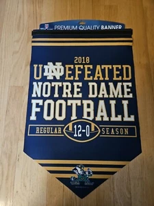 Notre Dame 2018 Undefeated 12x18 Banner Neu - Bild 1 von 3