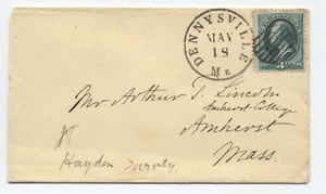 Cubierta de billete de 3 centavos Dennysville ME 1870 [H.5158] - Imagen 1 de 3