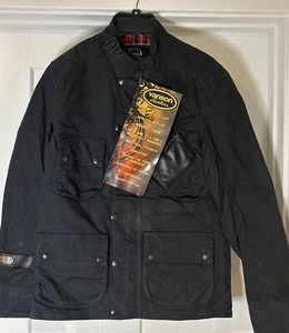 Benrus Vanson Stormed Black Canvas Waxed Motorcycle Jacket, Size (S) USA Made - Picture 1 of 11