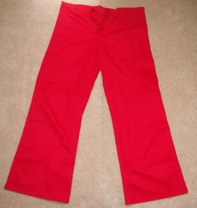GelScrubs Unisex Drawstring Cargo Scrub Pant cargo & back Pocket Red Size Small - Picture 1 of 3