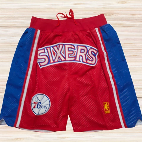 Philadelphia 76ers Red Retro Basketball Shorts Size: S-XXL Cover