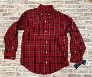 Polo Ralph Lauren Boys Size 7 Red Plaid Button Down Long Sleeve Shirt Christmas - Picture 1 of 7