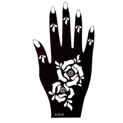 JUSTFOX Plantilla de tatuaje de henna Kina pintura a mano mano derecha Dövme Mehndi