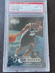 1997 Metal Universe Championship #72 Tim Duncan RC HOF PSA 9 - Picture 1 of 2