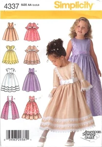 VESTIDOS Concurso de Pascua Niña Flor Talla Patrón de costura 3-6 Simplicity 4337 SIN CORTAR - Imagen 1 de 3