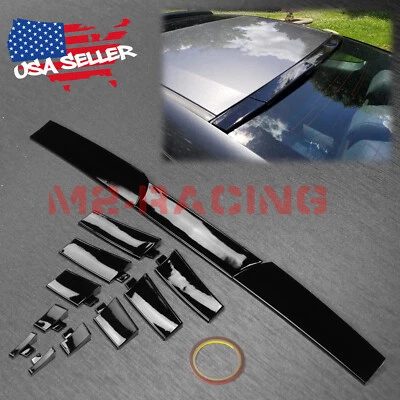 Kit divisor ajustável asa spoiler teto superior preto brilhante ajuste universal - Imagem 1 de 4