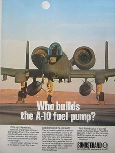 3/1977 PUB SUNDSTRAND FAIRCHILD A-10 FUEL PUMP ORIGINAL AD - Imagen 1 de 2