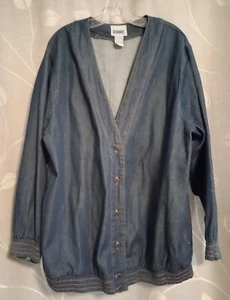 Vintage Gitano 80’s Jean Denim Button Jacket Coat Retro Plus - Picture 1 of 4