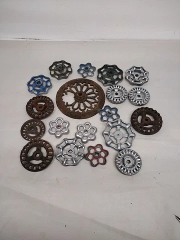 Steam Punk Lot of 19 Vintage/mod Water Faucet Knobs Handles Spicket Industrial Cover