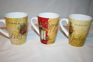 3 Oneida Seasons Greetings 10 oz Coffee Mugs - Picture 1 of 8
