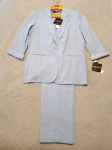 Vintage Damen SAG HARBOR hellblau 2-teiliger Hosenanzug Gr. 10 - Neu mit Etikett - Bild 1 von 7