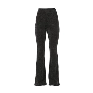 No Boundaries Junior's Lurex Flare Pants, Black/Silver Metallic Size XXS(00) - Picture 1 of 5