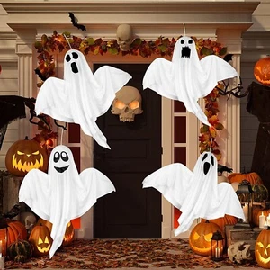 Whaline Halloween Hanging Ghosts 4 Pack Indoor Outdoor Flying Haunted - Picture 1 of 3