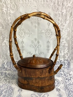 Antique Vintage Japanese Ikebana Bamboo Root Teapot Signed Beautiful! - Image 1 of 4