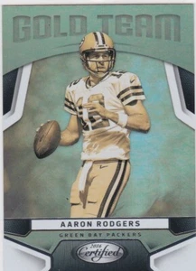 AARON RODGERS Certified Football GOLD TEAM INSERT CARD Green Bay Packers! - Picture 1 of 2