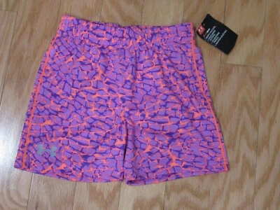 Under Armour Girls Elastic Waist Athletic Shorts Purple Pink Size 5 - Image 1 of 3