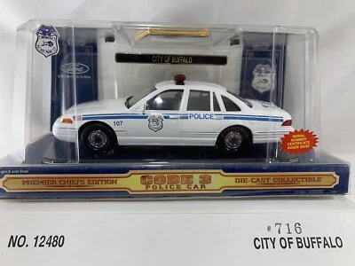 Code 3 1:24 Scale Die-cast Police Car - BUFFALO NEW YORK POLICE Dept   + Patch - Image 1 of 4