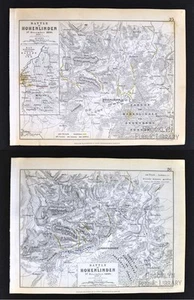 1850 Johnston Military 2 Maps Napoleon Battle of Hohenlinden 1800 Germany Munich - Picture 1 of 3