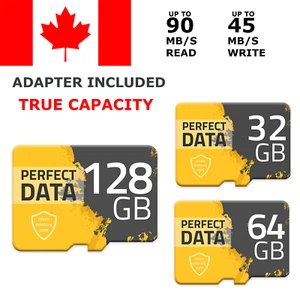 Micro Memory SD Card 32 64 128 GB High Speed Flash TF Class 10 32GB 64GB Adapter - Photo 1 sur 9