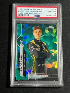 2020 Topps Chrom SAPHIR Formel 1 F1 Christian Lundgaard PSA 8 #46 AQUA 25/99 - Bild 1 von 2