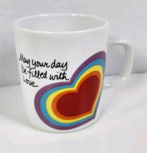 VTG Avon 1983 Coffee Cup Mug Rainbow Heart May your day be filled with Love VGC - Picture 1 of 4