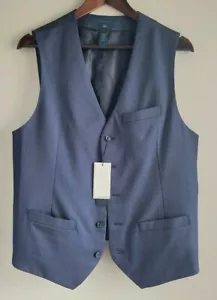 Perry Ellis Mens Vest Slim Fit Stretch Dressy Essentials Blue Black Size S M L - Picture 1 of 14