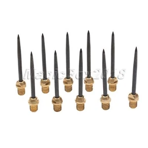 10Pcs Changeable Black Harrows Brass Steel Dart Tips Needles Darts Points Shafts - Picture 1 of 10
