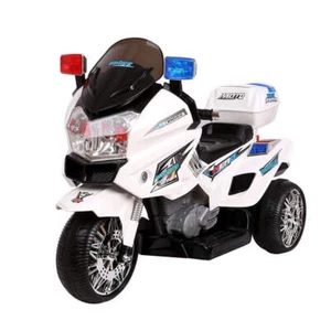 Rigo Kids Electric Ride On Patrol Police Car BMW-Inspired S1K 6V Battery White - Picture 1 of 8