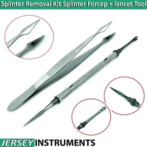 Splinter Removal Kit Splinter Forceps Lancet Veterinary Surgical Instrument New - Picture 1 of 5