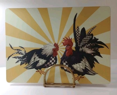 MacKenzie-Childs Dramatic Rooster Cork Placemats Lot Of 4  - Image 1 of 3