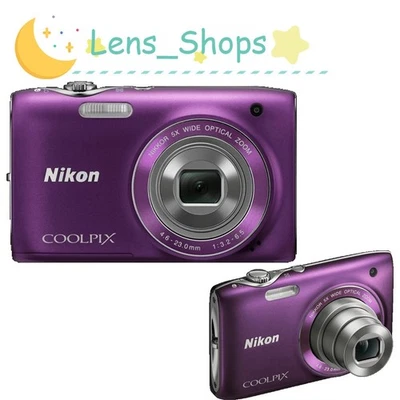 Nikon COOLPIX S3100 Digital Camera 14.0MP 5x Optical Zoom Purple Noise Reduction - Image 1 of 4