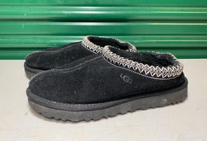 UGG Tasman Slippers Black Suede 5955-BLK Used Women's Sz 8 - Picture 1 of 5