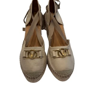 Valentino Damen Elfenbein Leder Keilabsatz Espadrilles Schnürschuhe NEU Größe US 10 EU 40 - Bild 1 von 12