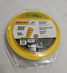 Weed Warrior .080inx100ft Biodegrades Heavy Duty Trimmer Yellow Line  New - Picture 1 of 5