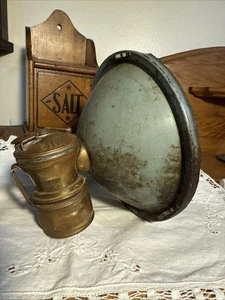 Vintage Antique Auto Lite Carbide Miner's Head Lamp w/ Reflector - Picture 1 of 10