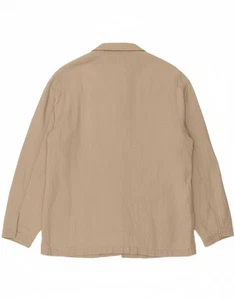 EDDIE BAUER Womens 4 Button Blazer Jacket UK 18 XL Beige Linen AV05 - Picture 1 of 3