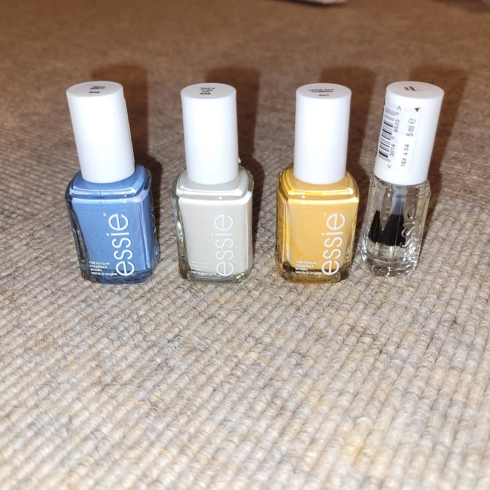 4x Nagellack von Essie NEU Set Gelb Blau Weiß  - Bild 1 von 4