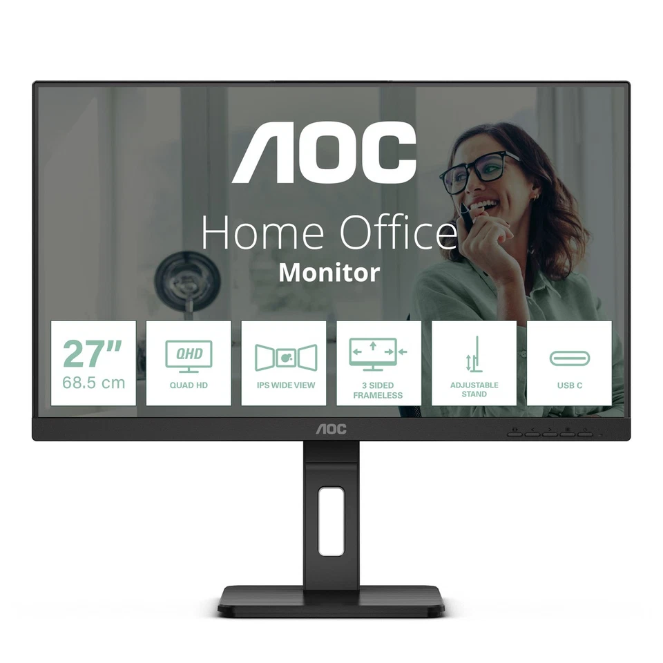 AOC Q27P3CV 27 " Quad HD 75Hz IPS Monitor - Image 1 of 1