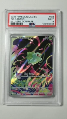 2025 POKEMON MEG EN-MEGA EVOLUTION ILLUSTRATION RARE #133 BULBASAUR PSA 9 - Image 1 of 2