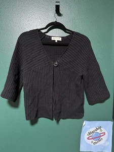 Maglione Y2K nero scrollato Jones New York S piccolo gotico boho hippie classico anni 90 - Foto 1 di 12